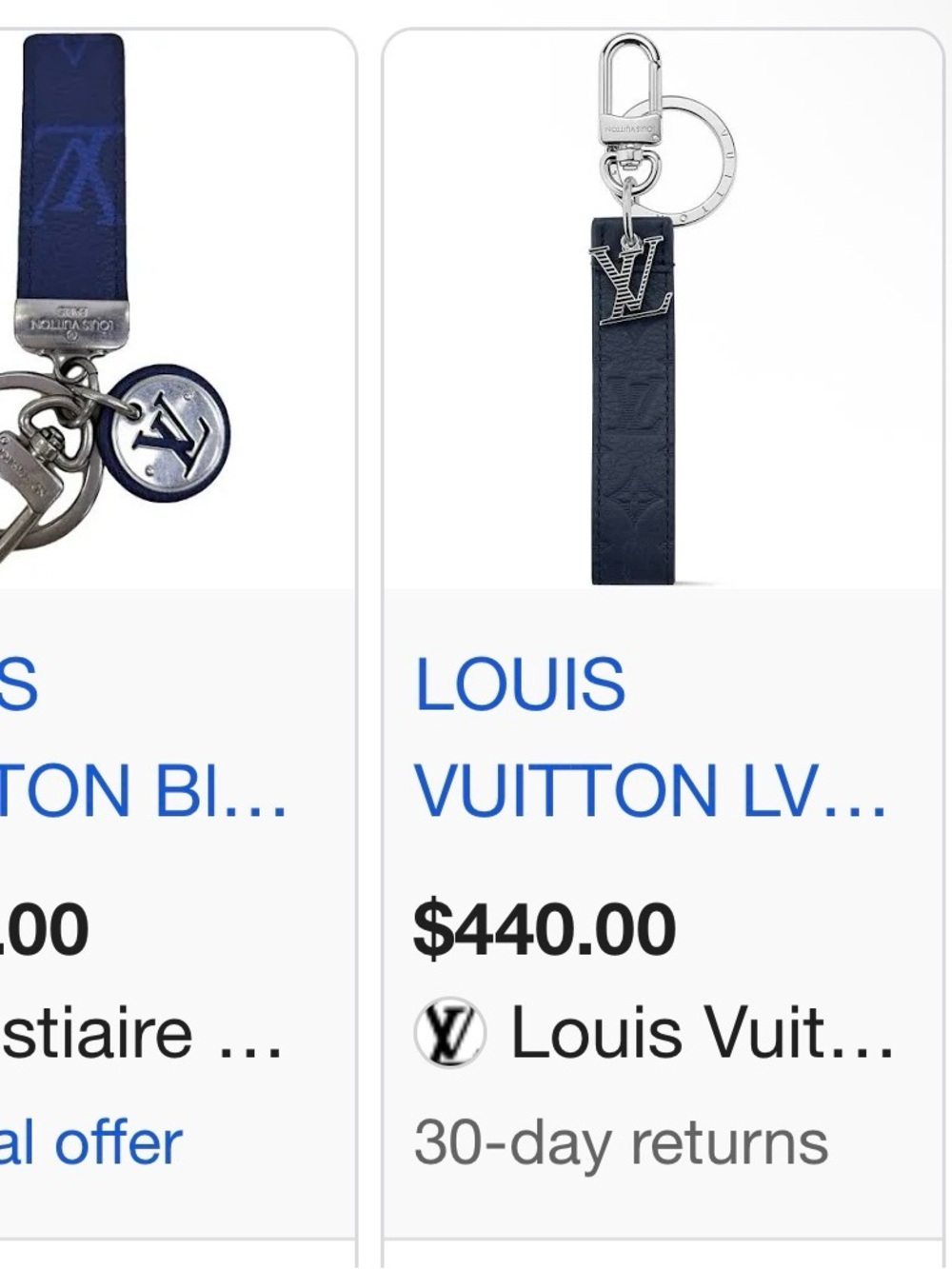 EUC Louis Vuitton Blue and Silver Key Holder Keyring - Picture 6 of 6